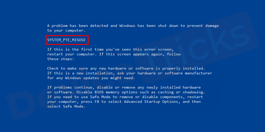 如何修复 Windows 11 中的 SYSTEM PTE MISUSE 错误