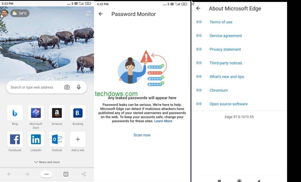 Microsoft Edge 97 for Android推出新功能 Password Monitor等