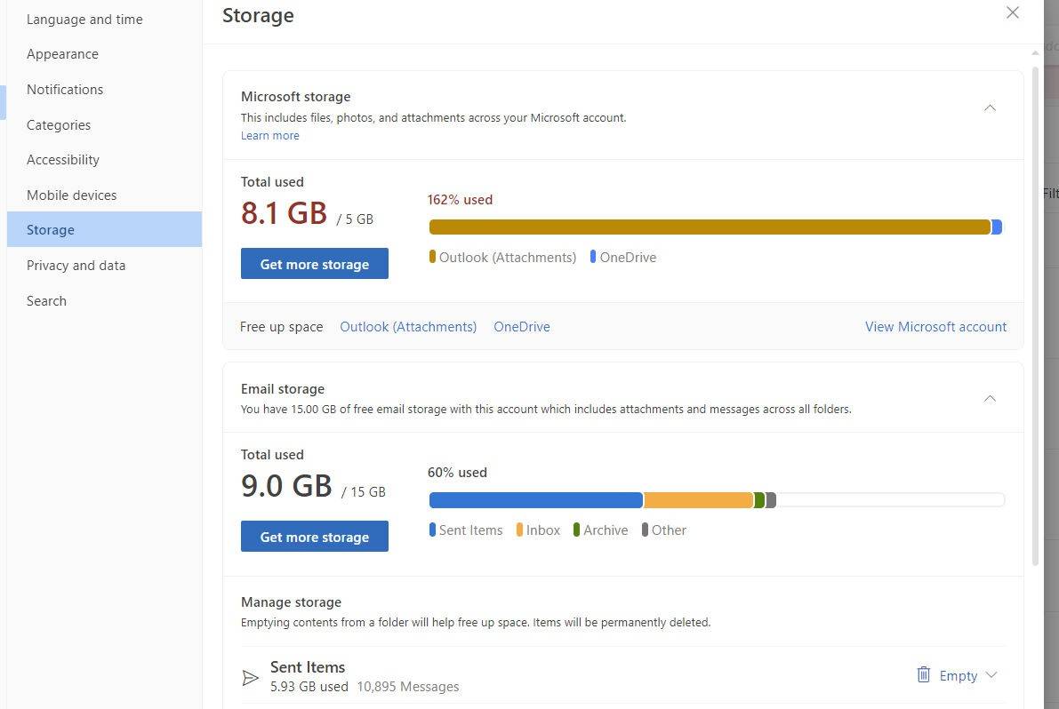 微软将Microsoft 365云存储限制，导致Outlook免费用户中断使用