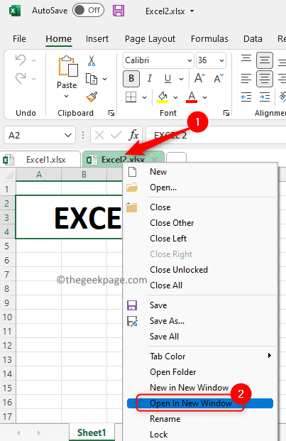 如何在单独的窗口中打开两个 Excel 工作簿