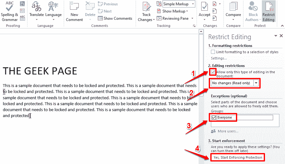 如何锁定 Microsoft Word 文档以防止编辑