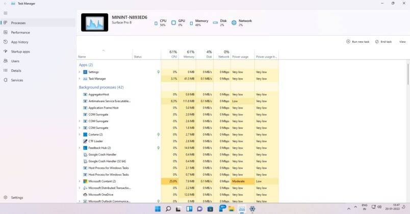 Windows 11 任务管理器的重新设计