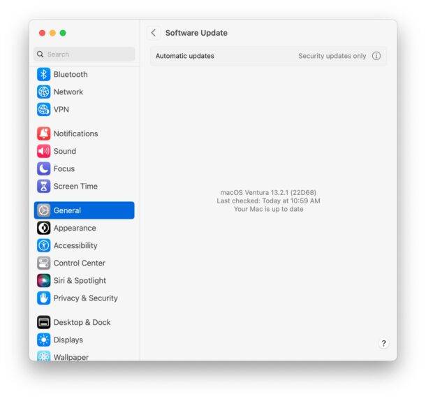 如何在 macOS Ventura 上进行软件更新检查？