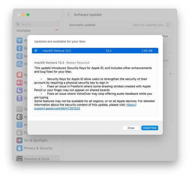 如何在 macOS Ventura 上进行软件更新检查？