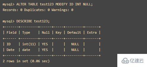 MySQL如何修改字段的NOT NULL限制？