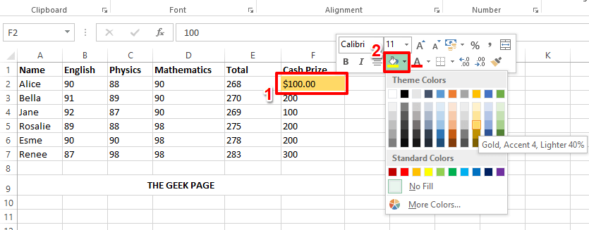 如何在 MS Excel 中格式化单元格并将相同的格式应用于其他单元格