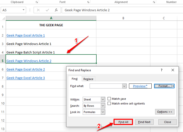 如何在 Microsoft Excel 中查找和删除超链接