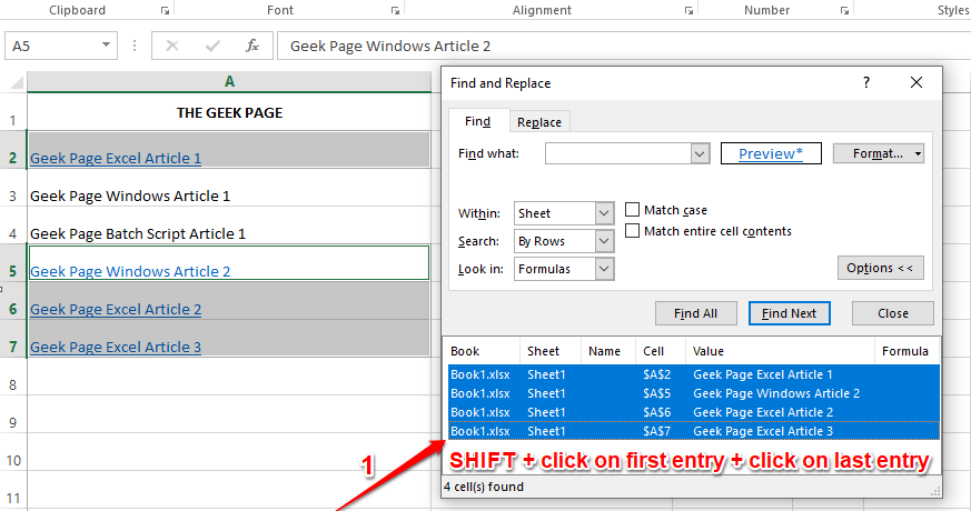 如何在 Microsoft Excel 中查找和删除超链接