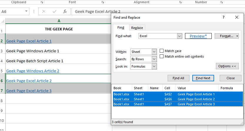 如何在 Microsoft Excel 中查找和删除超链接