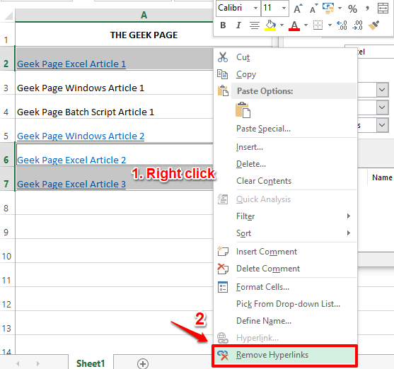 如何在 Microsoft Excel 中查找和删除超链接