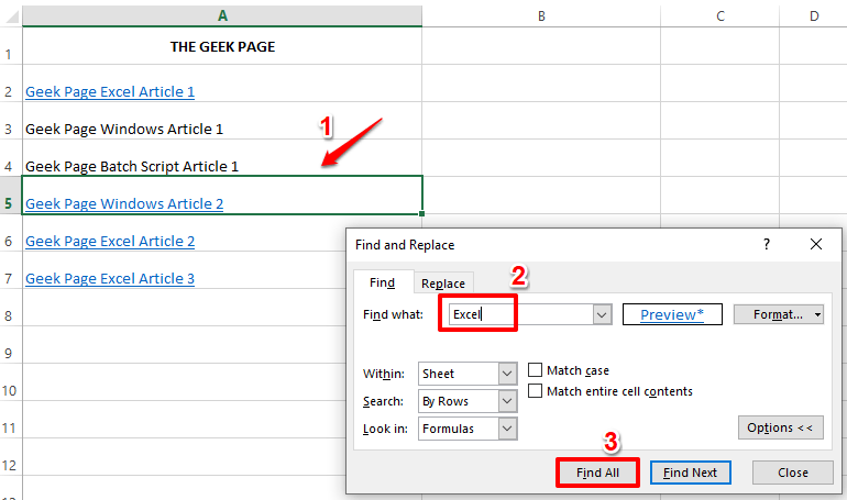 如何在 Microsoft Excel 中查找和删除超链接