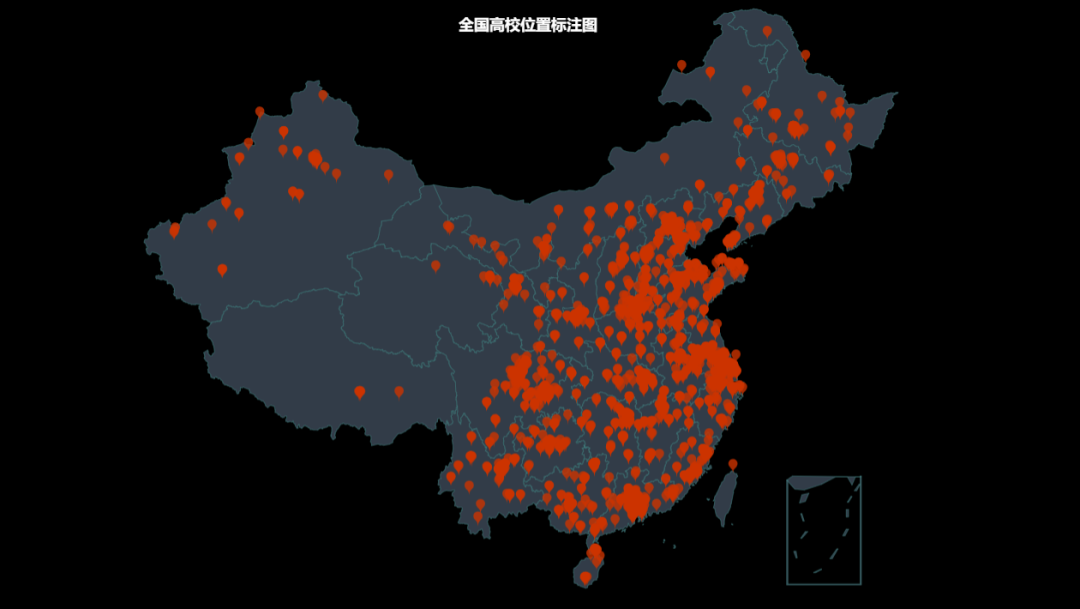 用Python绘制中国高校的地理分布图