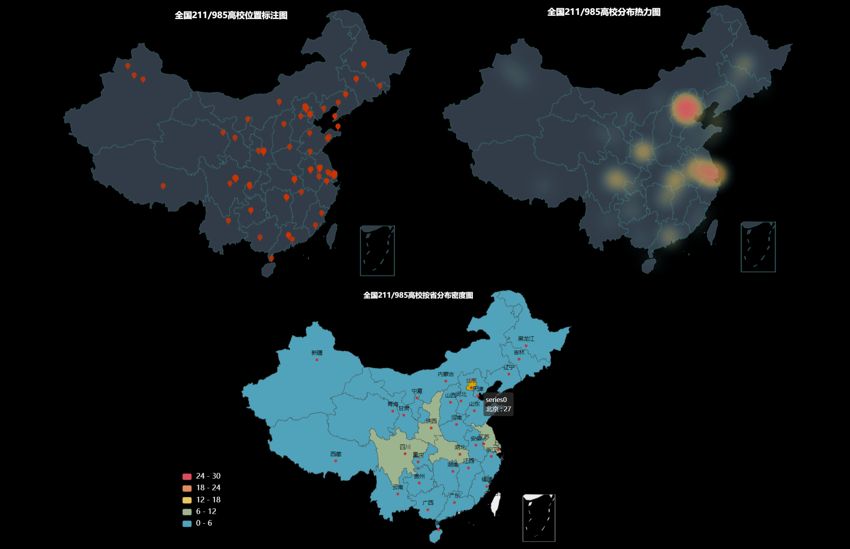 用Python绘制中国高校的地理分布图