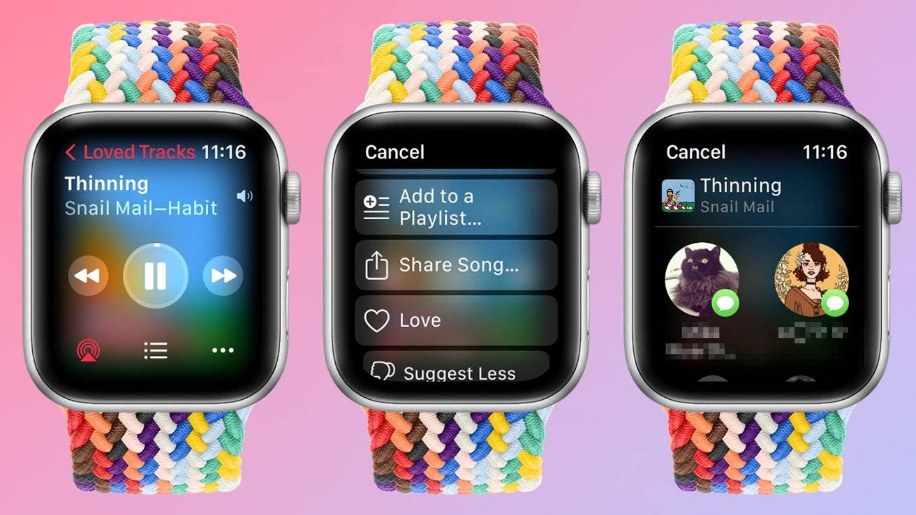 如何在 Apple Watch 上使用 Apple Music 播放和共享？