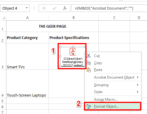 如何在 Excel 中插入 PDF 文档作为对象