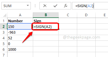 使用Excel中的SIGN函数判断数值的正负性