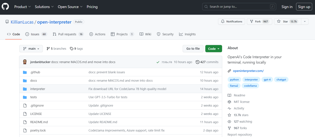 狂揽13k star，开源版代码解释器登顶GitHub热榜，可本地运行、可访问互联网