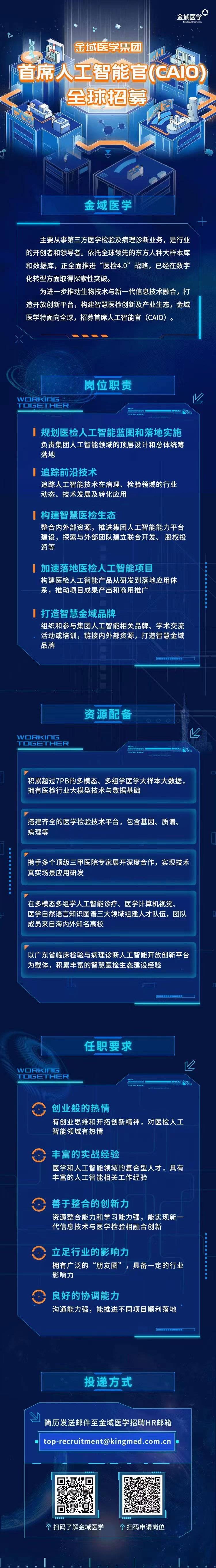 金域医学面向全球招募首席AI官，加速推进智慧医检建设