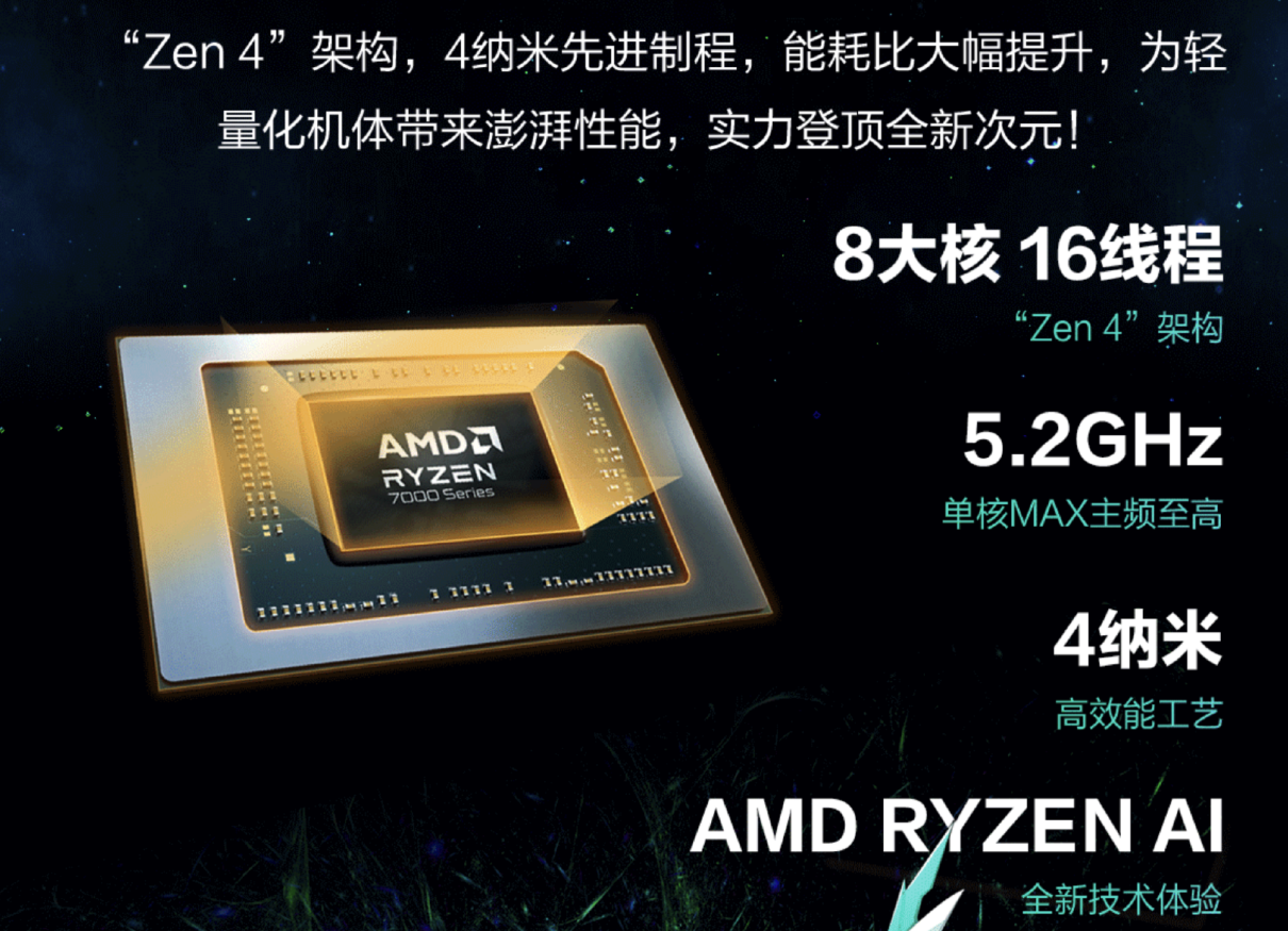 双十一游戏本推荐：锐龙 9 7940H+RTX 4060 天选 4 锐龙版 7425 元超值