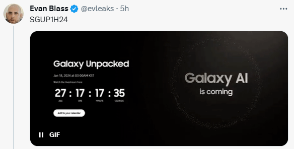 主打AI功能，消息称三星Galaxy S24系列发布会将在1月18日举行