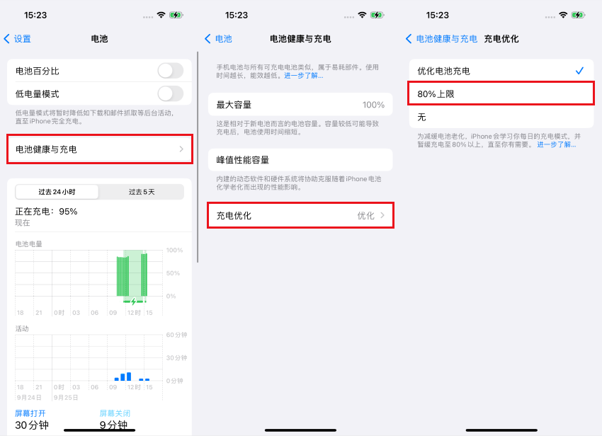 iPhone15系列支持80%充电停止功能，延缓电池消耗的速度