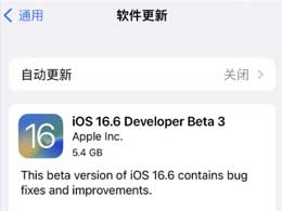 iOS 16.6 beta3升级方法及更新建议