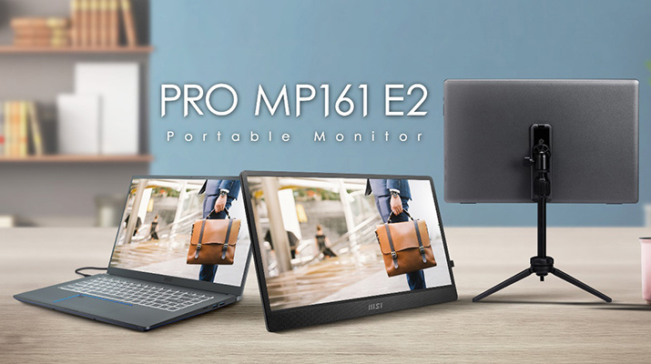 微星发布 PRO MP161 E2 便携显示器，配备 1/4 英寸三脚架插孔