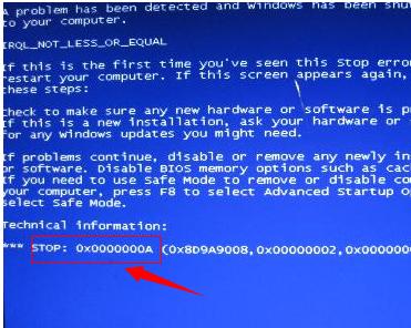 蓝屏代码0x0000000a怎么办 小编教你解决电脑蓝屏0x0000000a