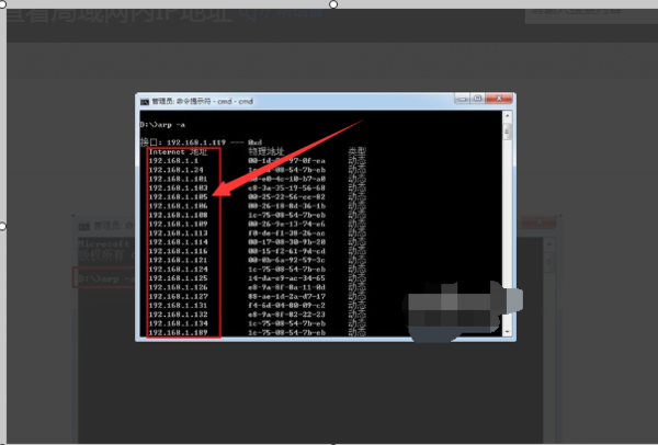 查看局域网的所有MAC地址的CMD命令或是IP不要软件