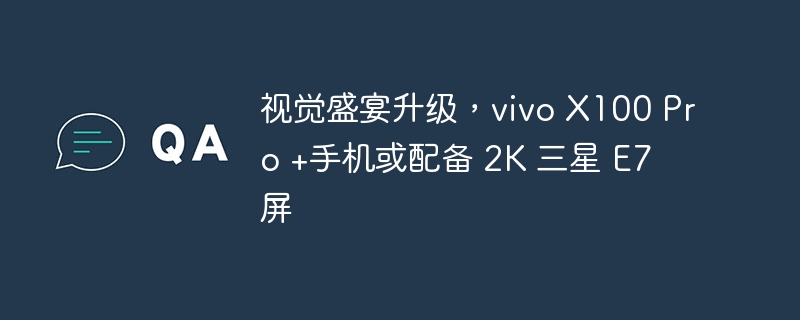 视觉盛宴升级，vivo X100 Pro +手机或配备 2K 三星 E7 屏