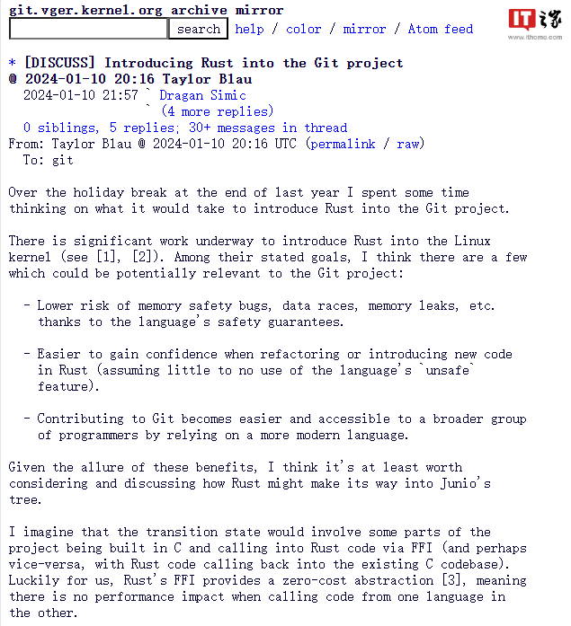 Git 开发者正讨论引入 Rust 语言的可能性