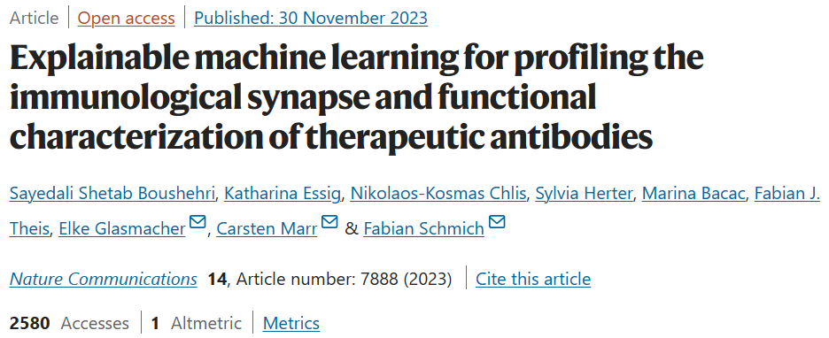 罗氏制药和GRCEH团队开发可解释机器学习方法，用于分析治疗性抗体的免疫突触和功能表征