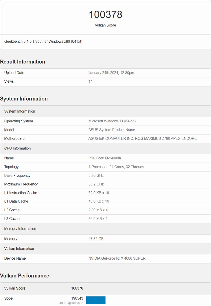 英伟达 RTX 4080 SUPER GPU 跑分出炉：OpenCL 测试比非 SUPER 版高 7%