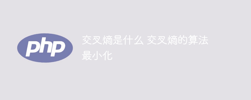 什么是交叉熵 算法优化的目标是最小化交叉熵