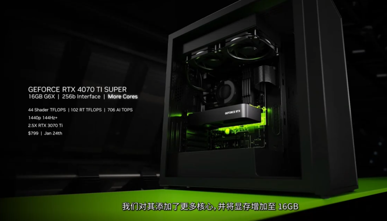 英伟达 RTX 4070 Ti SUPER 显卡今晚 10 点开卖，6499 元起加量不加价