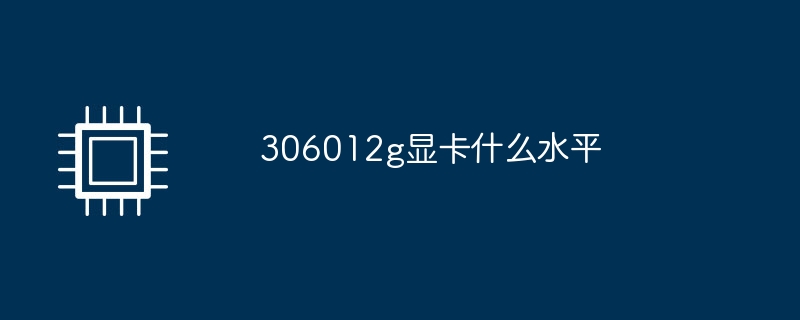 306012g显卡什么水平