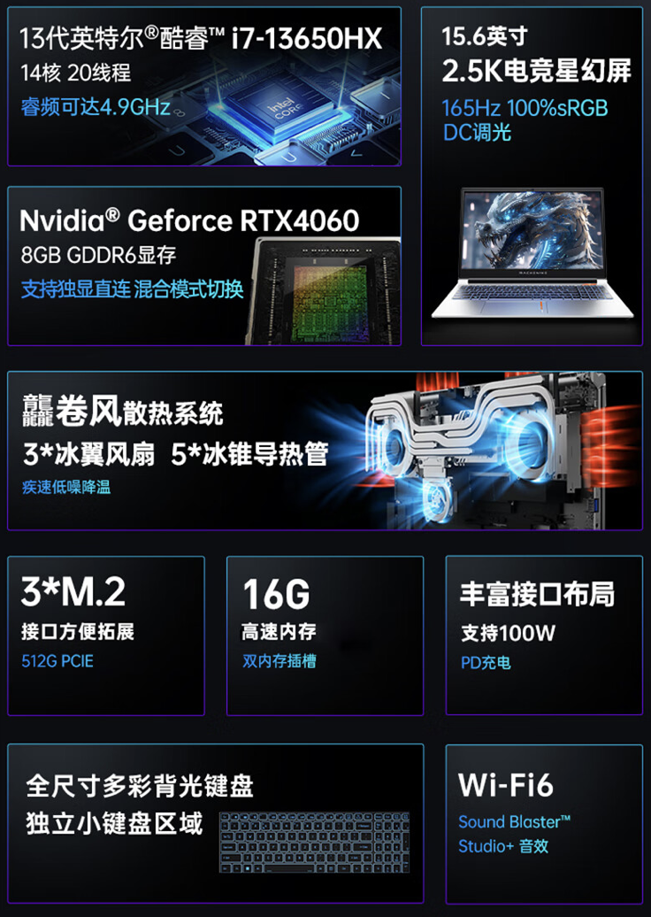 机械师曙光 15 Pro 笔记本配置上新：i7-13650HX + RTX4060，到手至低 5999 元