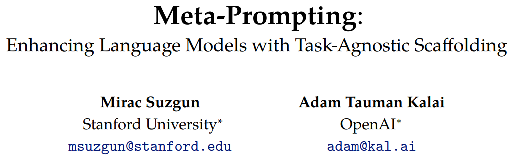 斯坦福和OpenAI联合推出meta-prompting，实现了最强零样本prompting技术的突破