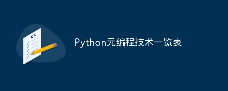 Python元编程技术一览表