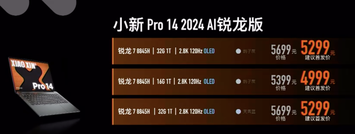 联想小新发布会 8 款笔记本 / 一体机亮相，可选锐龙 7-8845H / 13 代酷睿 i5 处理器