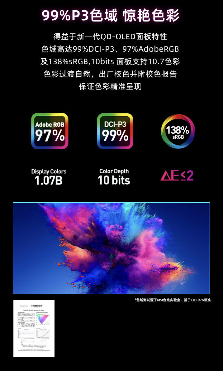 微星上架 321UPX 31.5 英寸显示器：4K 240Hz OLED，首发价 6999 元