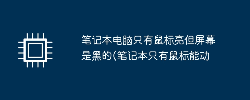 笔记本电脑只有鼠标亮但屏幕是黑的(笔记本只有鼠标能动