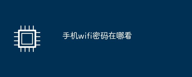 手机wifi密码在哪看