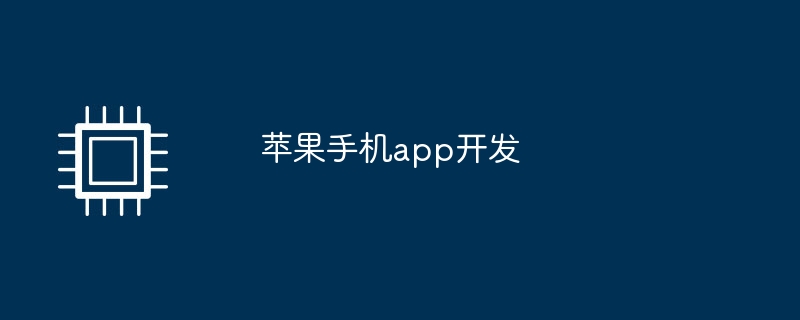 苹果手机app开发