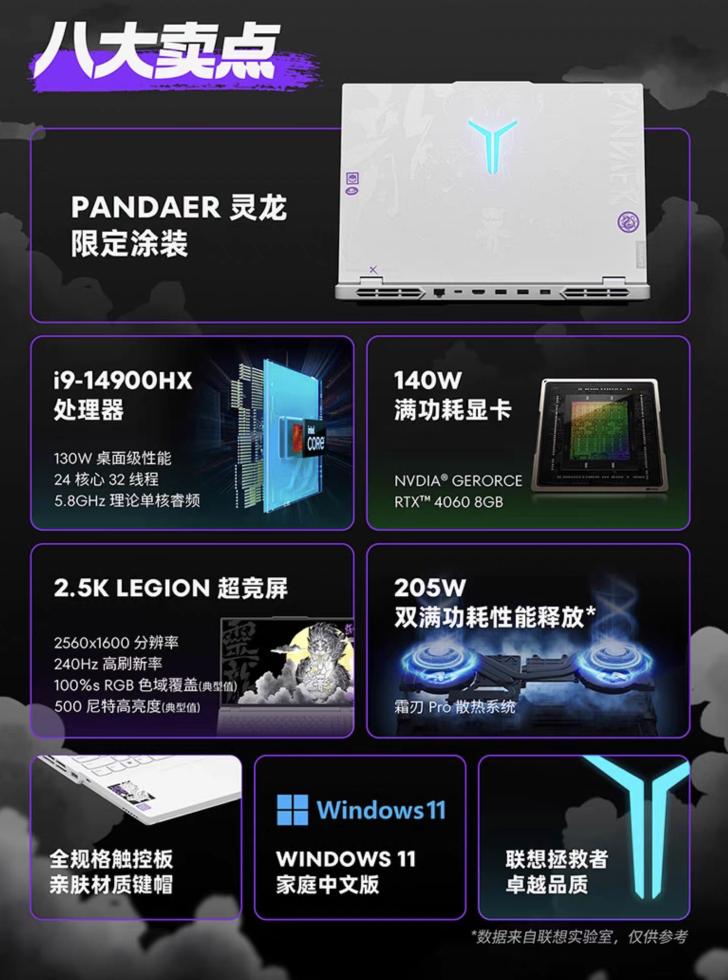 魅族 PANDAER“专业电竞本”上架：联想拯救者 Y9000P 换上“灵龙限定涂装”，售 10799 元