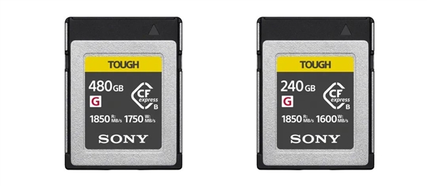 索尼发布了全新的TOUGH系列CFexpress存储卡，最高容量为480GB，起售价为6999元