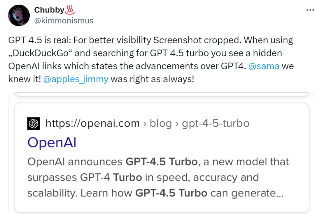 GPT-4.5 Turbo意外曝光，官方网页被扒出，网传明天就上线