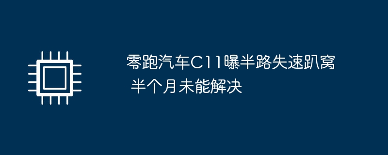 零跑汽车C11遭遇半路失速问题，维修困扰已持续半个月