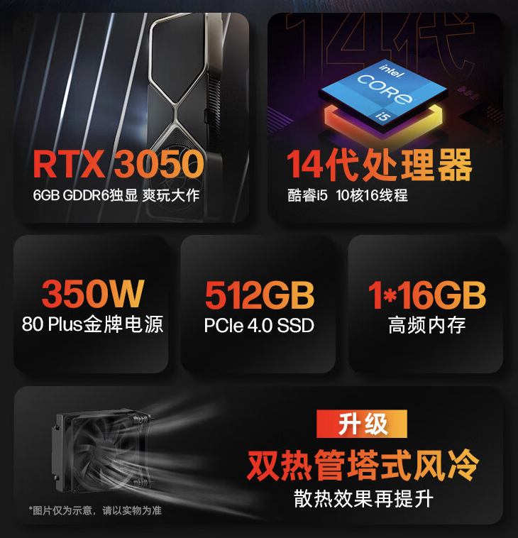 惠普暗影精灵 10 台式电脑主机配置上新：i5-14400F + RTX3050，4999 元起