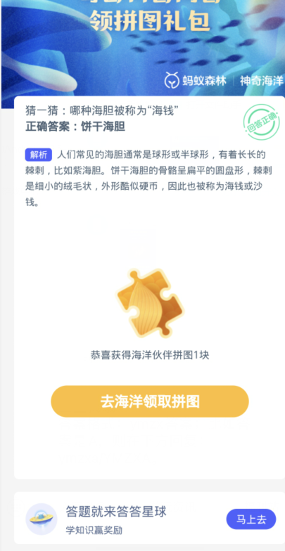 蚂蚁森林神奇海洋2月29日：哪种海胆被称为海钱